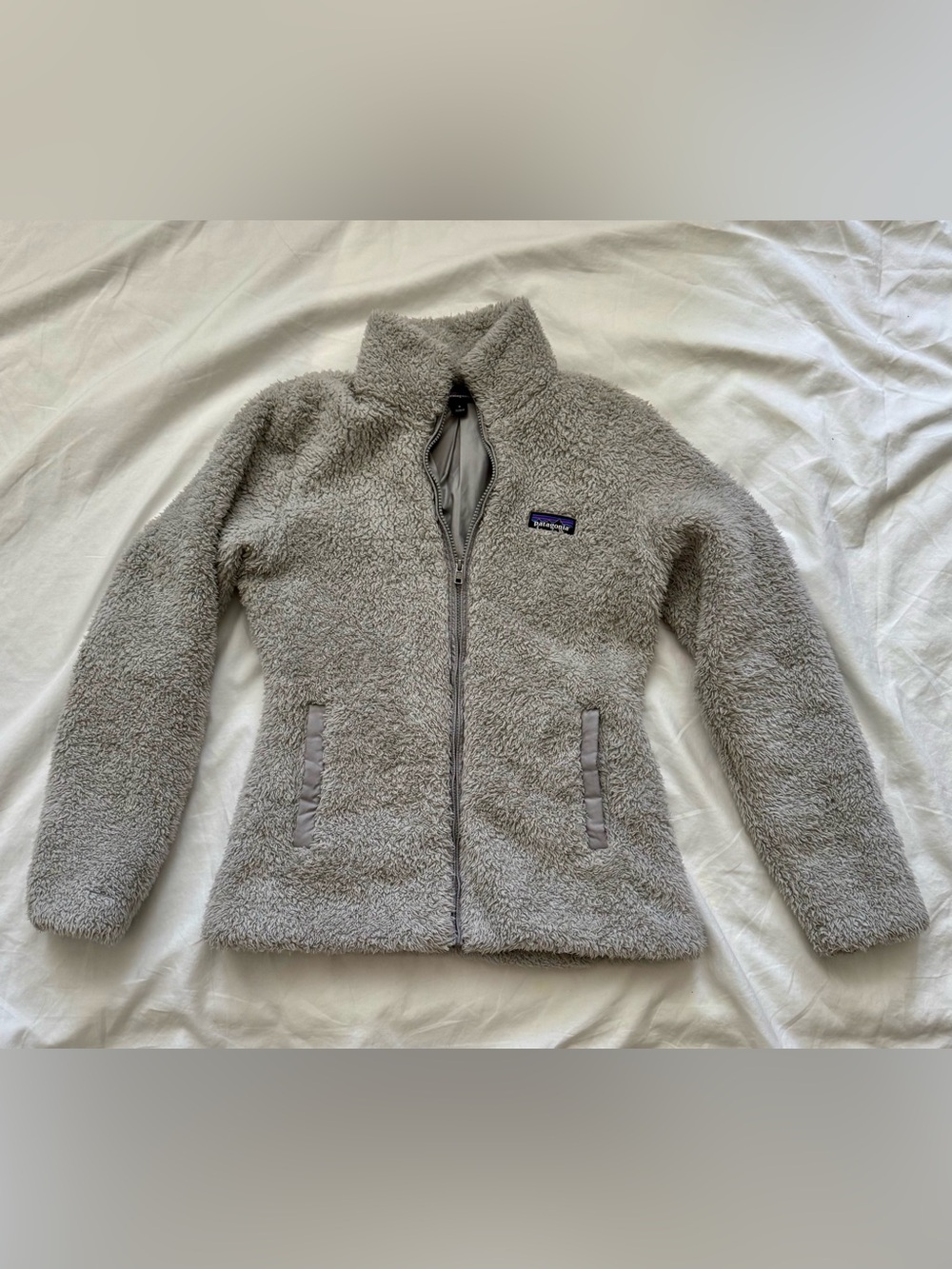 Patagonia Women's Light Gray Sherpa Fleece Work Wear Jacket